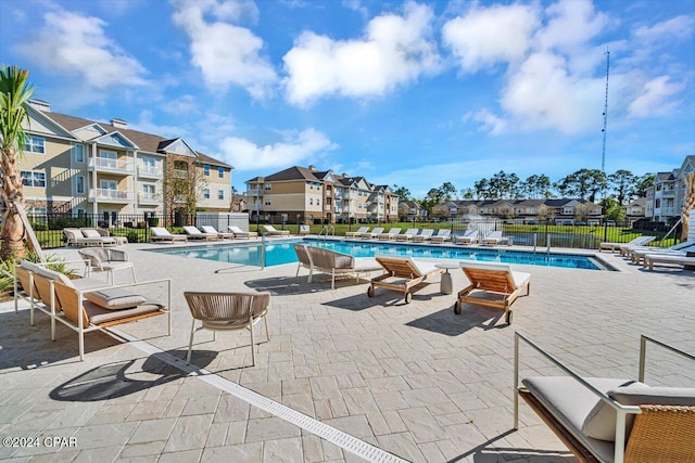 view of pool with a patio