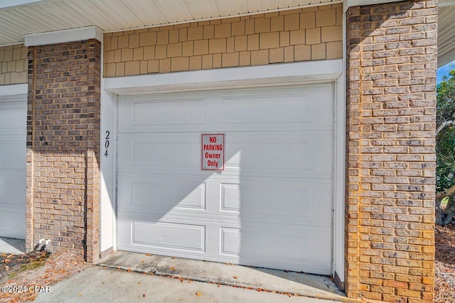 view of garage