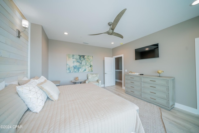 111 31st St Unit A & B, Mexico Beach, FL 32456 - bedroom featuring ceiling fan and light hardwood / wood-style flooring