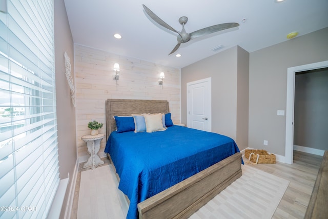 111 31st St Unit A & B, Mexico Beach, FL 32456 - bedroom featuring ceiling fan and light hardwood / wood-style flooring