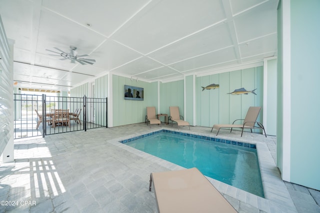 111 31st St Unit A & B, Mexico Beach, FL 32456 - view of swimming pool featuring ceiling fan and a patio area
