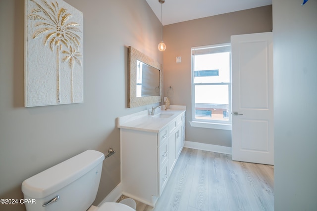 111 31st St Unit A & B, Mexico Beach, FL 32456 - bathroom with vanity, hardwood / wood-style floors, and toilet