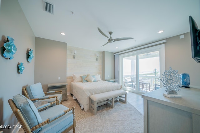 111 31st St Unit A & B, Mexico Beach, FL 32456 - bedroom with access to exterior and ceiling fan