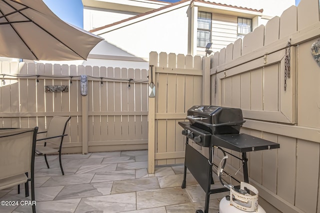 view of patio featuring grilling area