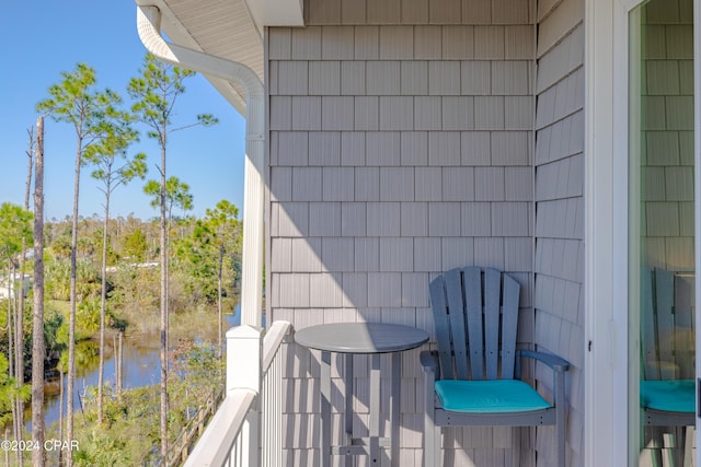 balcony with a water view