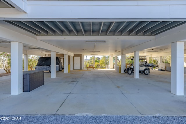 view of patio featuring a carport