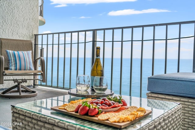 balcony with a water view