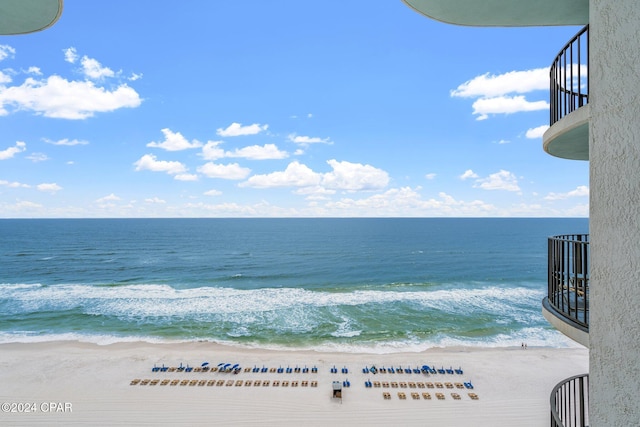 water view featuring a beach view