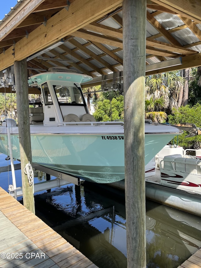 view of dock area