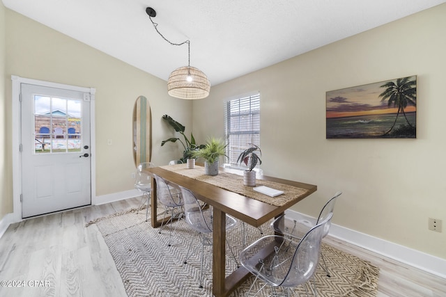 home office featuring light hardwood / wood-style floors