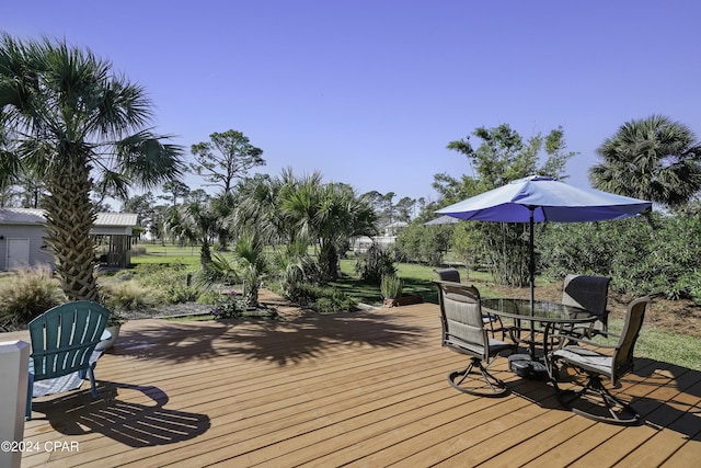 view of wooden deck