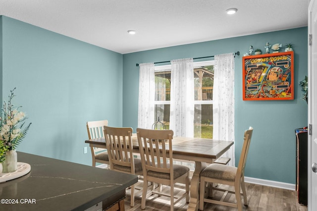 dining room with hardwood / wood-style flooring