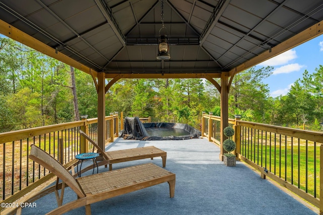 view of patio / terrace featuring a gazebo