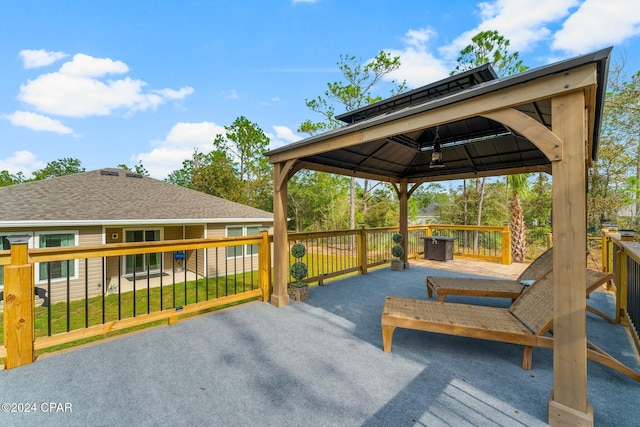 view of patio / terrace featuring a gazebo