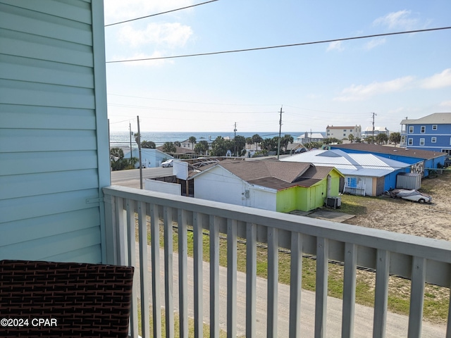 balcony with central AC unit