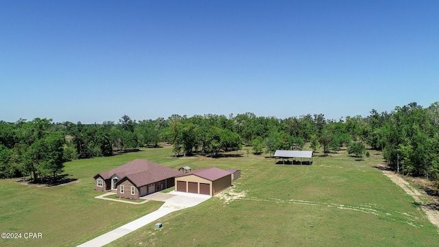 bird's eye view featuring a rural view