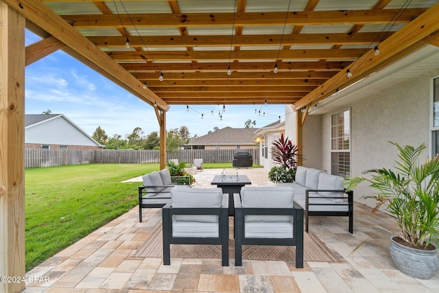 view of patio with an outdoor living space