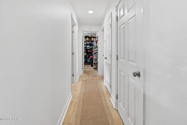 hall featuring light hardwood / wood-style flooring