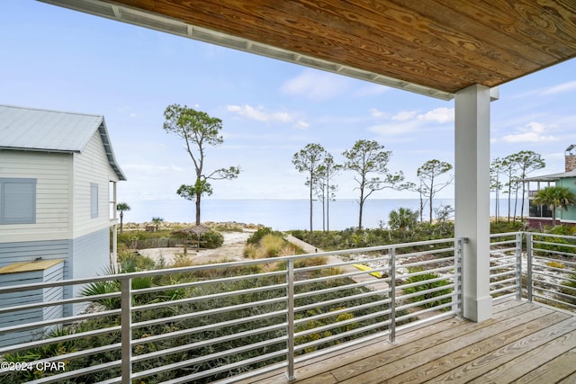 balcony with a water view