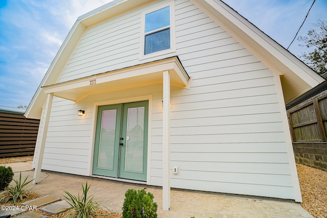 exterior space with french doors