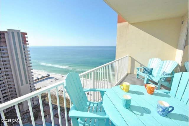 balcony with a water view