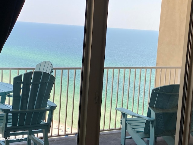 balcony with a water view