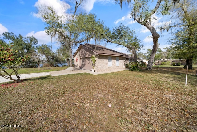 view of property exterior featuring a yard