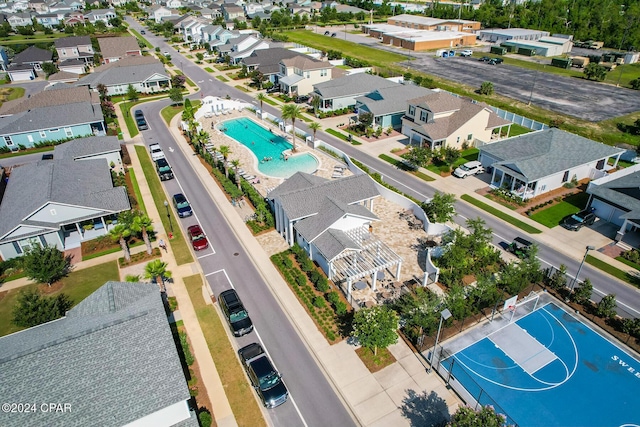 drone / aerial view featuring a residential view