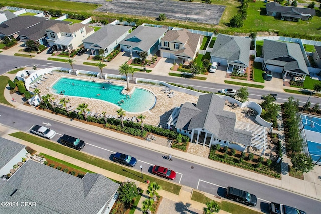 drone / aerial view featuring a residential view