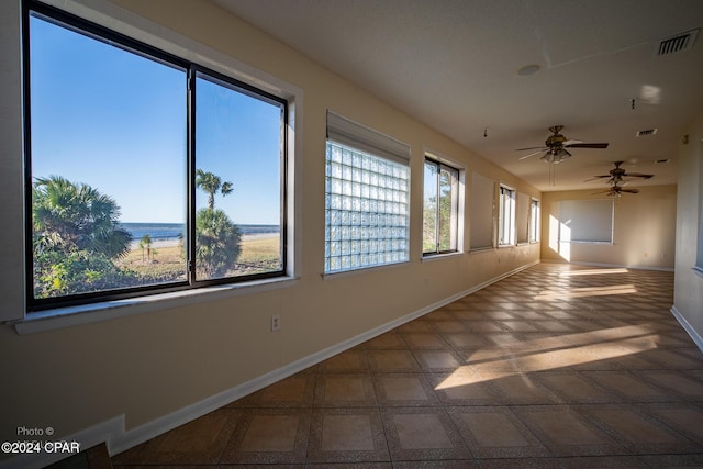 corridor with a water view