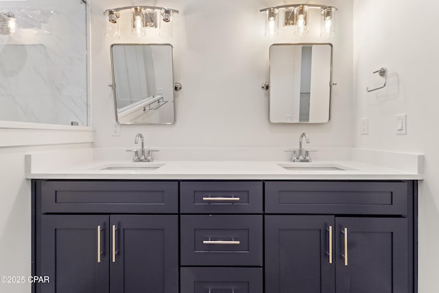 full bath with double vanity and a sink