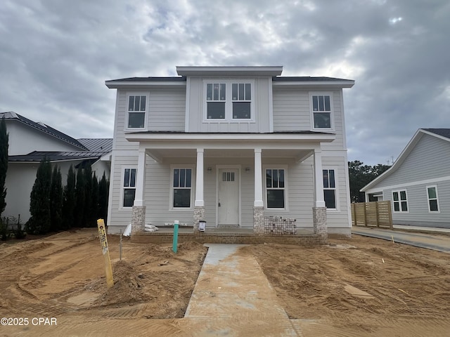 view of front of property with covered porch