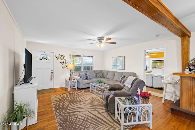 living room featuring hardwood / wood-style floors