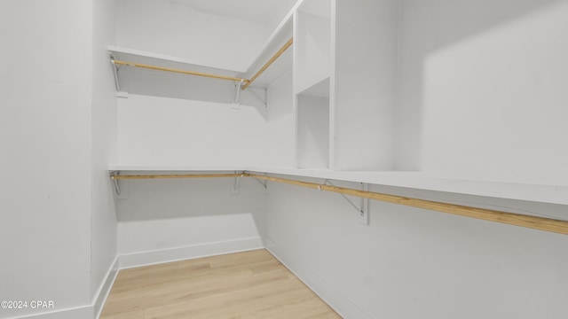 spacious closet with light wood-type flooring