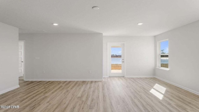 empty room featuring light wood-type flooring