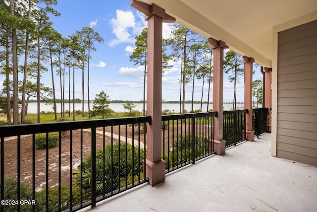 balcony with a water view