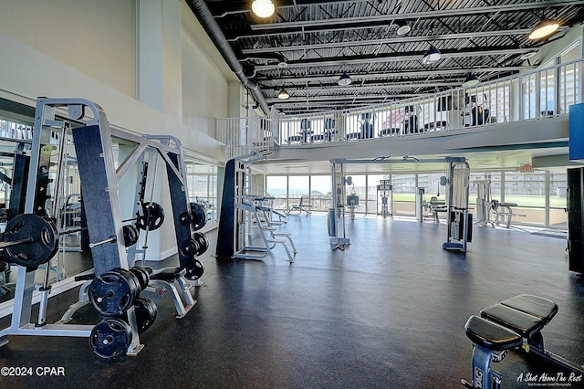 gym featuring plenty of natural light