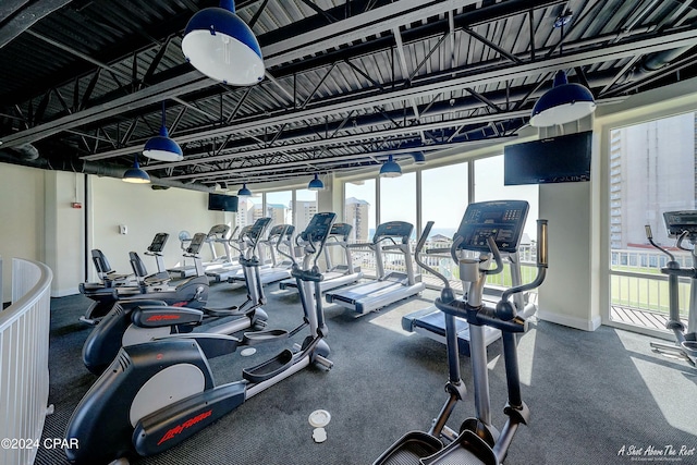 workout area with plenty of natural light