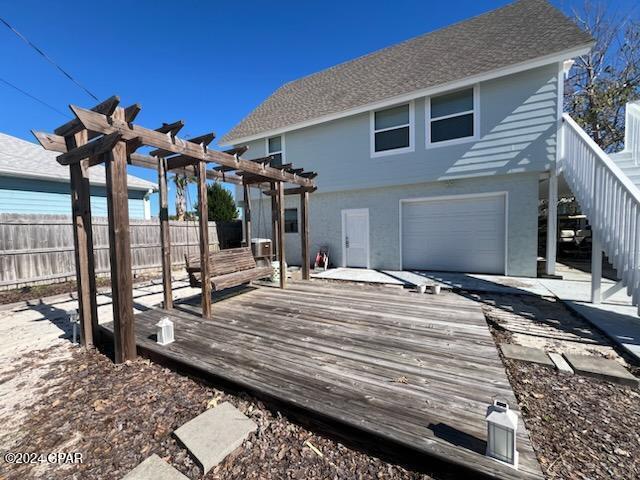 deck with a pergola