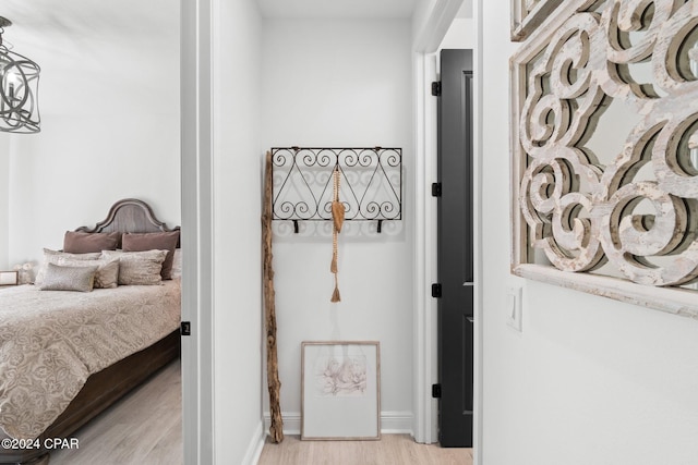 bedroom featuring light wood-type flooring