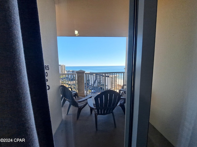 balcony with a water view