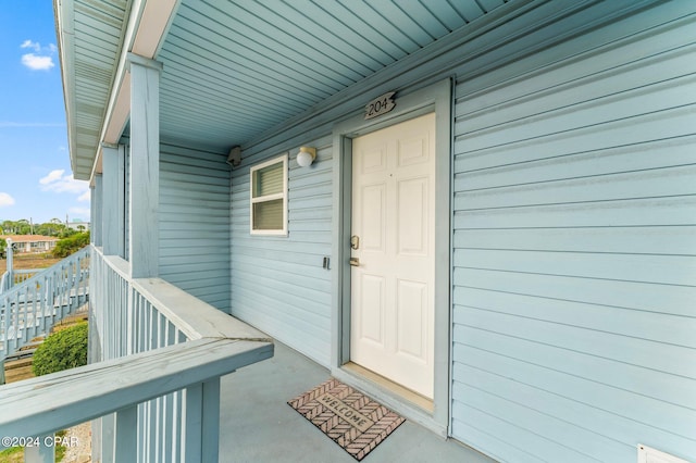 view of doorway to property