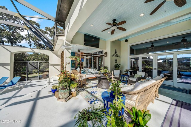 view of patio / terrace with exterior bar