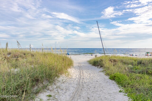 property view of water with a beach view