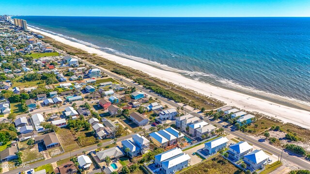 aerial view with a beach view and a water view