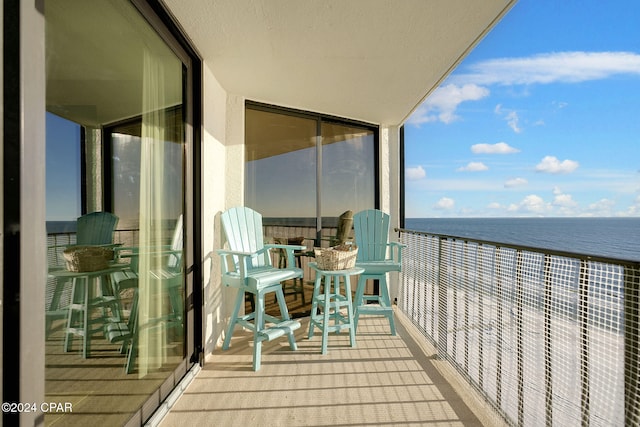 balcony with a water view