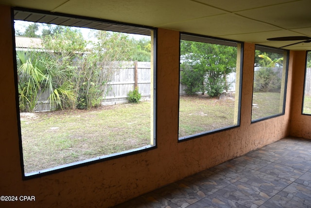 view of unfurnished sunroom