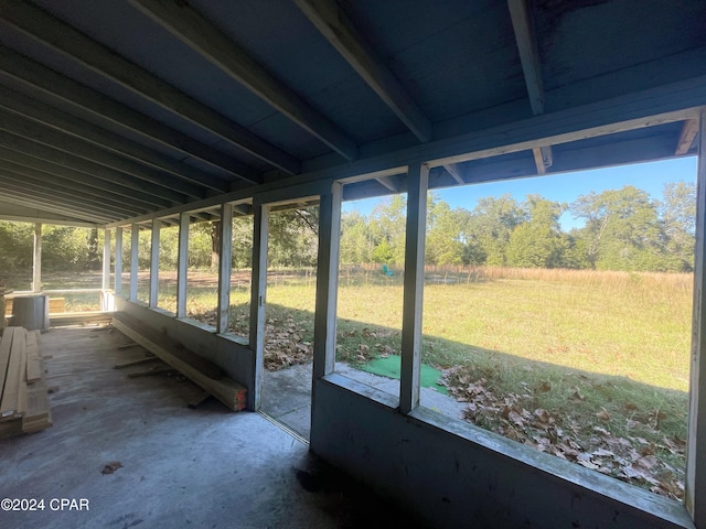 view of unfurnished sunroom