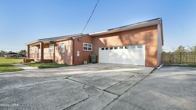 view of home's exterior with a garage