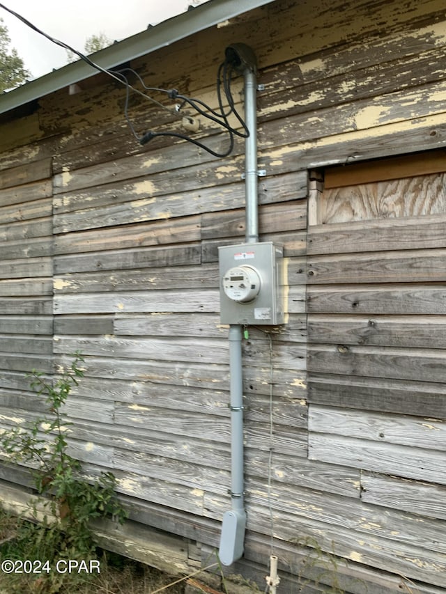 exterior details with electric meter